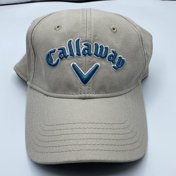 NWT Callaway Heritage Cream and Teal Blue Adjustable Golf Hat Cap - Picture 1 of 9
